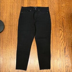 Banana Republic High Rise Skinny Jeans – Black – Raw Hem – Women's Size 31